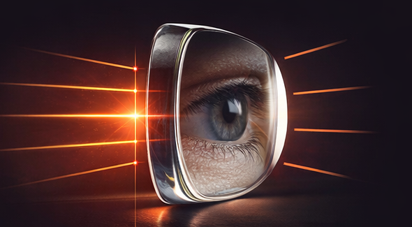 Verre conventionnel épais sur les bords